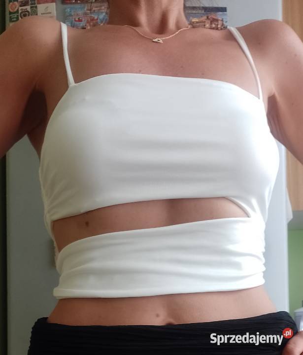 ML Shein Ekskluzywy Biały top krótka bluzka NOWA Rozmiar 38(M) małopolskie