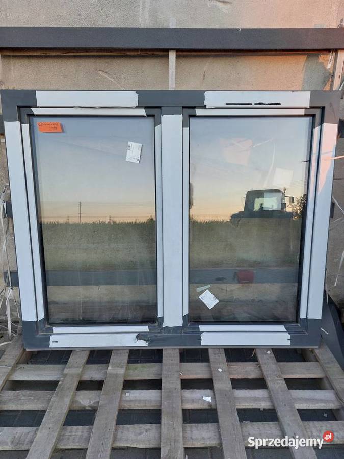 Nowe okno grafit antracyt 177x145 3 szyby OUTLET Biała