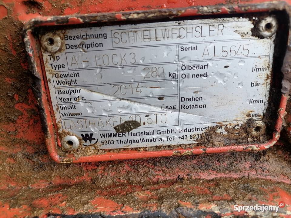 szybkozlacze wimmer hydrauliczne do koparki Kamienna Góra
