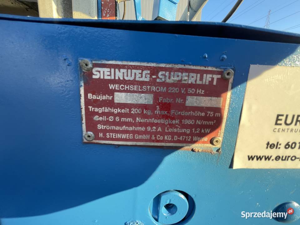 Winda budowlana wyciąg koszowy Steinweg wielkopolskie Ślesin sprzedam