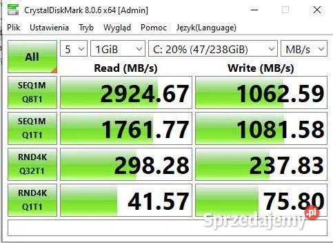 Z440 Adapter MS4365 Dysk SSD 256GB PCIe M2 SATA Łódź