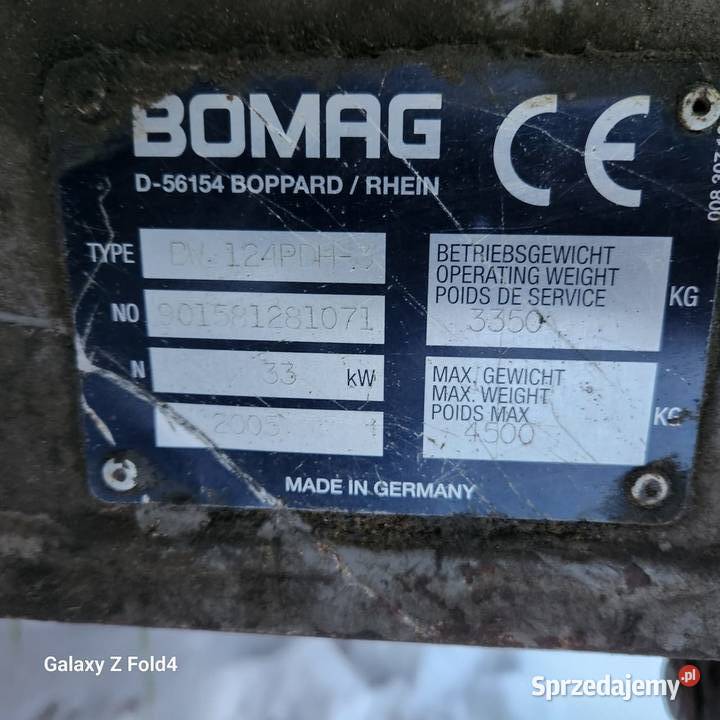 walec okołkowany 45 tony Bomag z pługiem Kraków