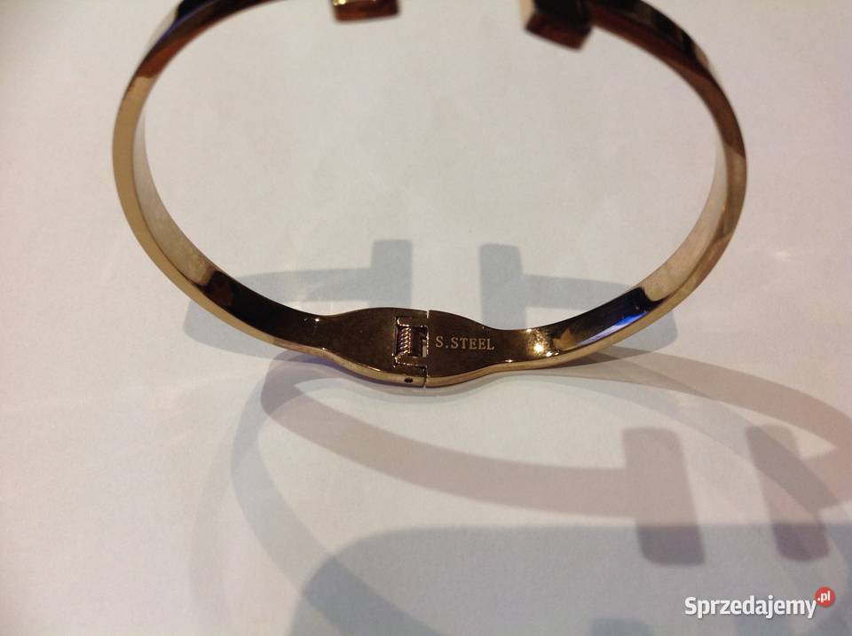 Bransoletka Damska Sztywna Sygnowana Stal Nowa Sól