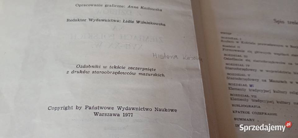 Z dziejów staroobrzędowców na ziemiach polskich Podręczniki Gdańsk sprzedam