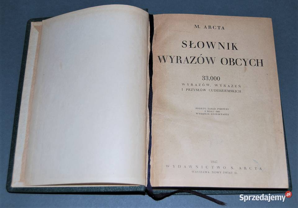 Słownik Wyrazów Obcych Wyd 1947r Starocia Antykwariat mazowieckie Warszawa