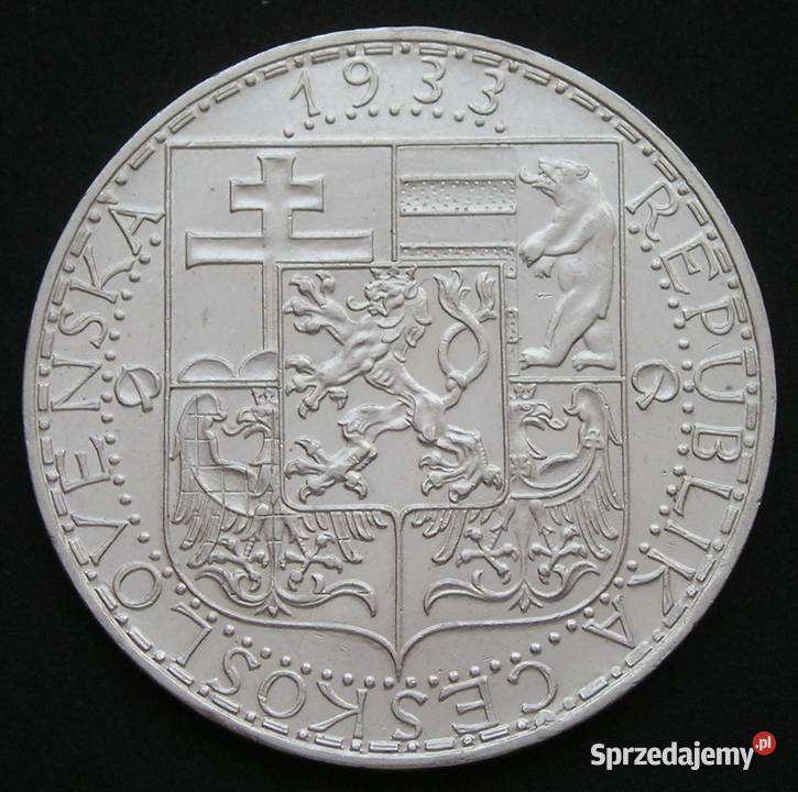 CZECHOSŁOWACJA 20 KORON 1933 SREBRO
