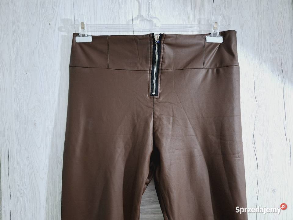 LXL Spodnie leginsowe eko skórka braz warmińsko-mazurskie Braniewo