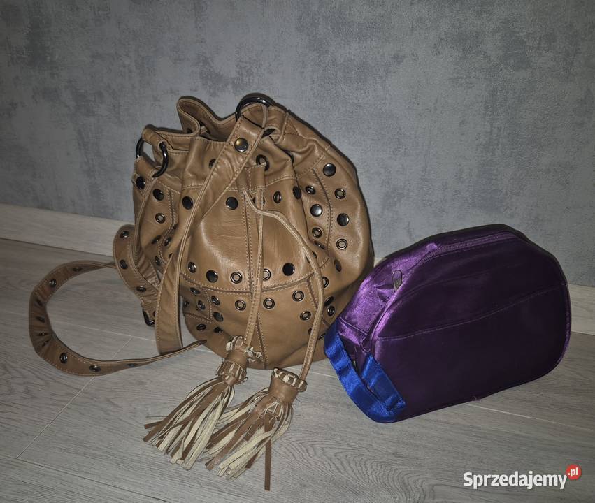 Torebka damska beżowa camel worek plus brązowy/beżowy Łódź sprzedam
