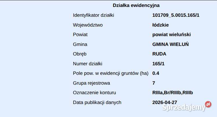 Działka 4000 m DW486 18 Stycznia 2 dojazdy Ruda 4000m2 łódzkie sprzedam