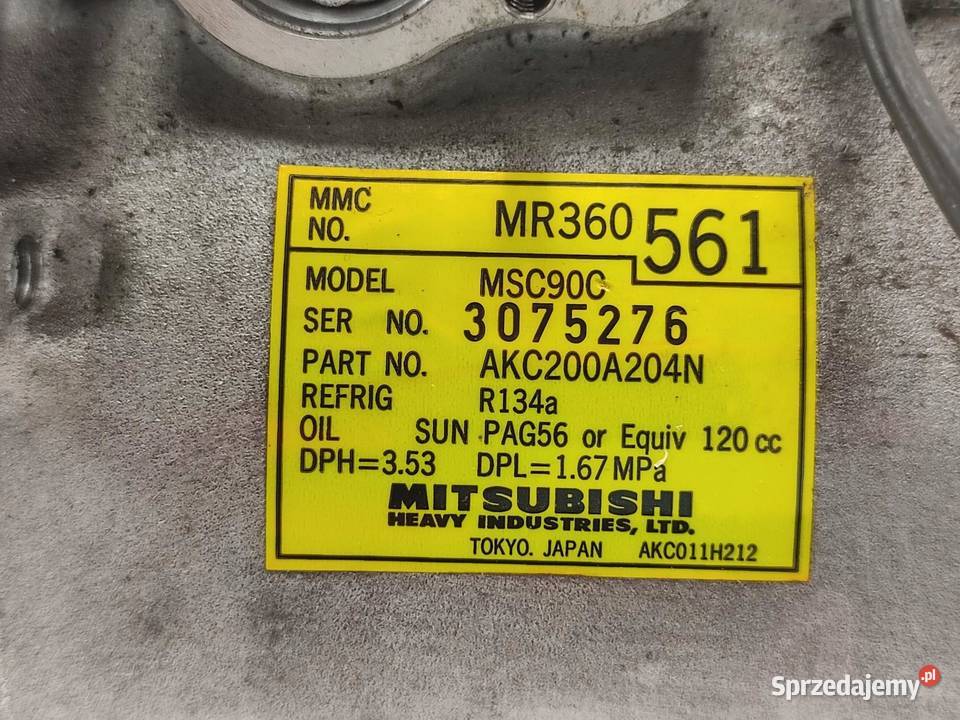 SPRĘŻARKA KLIMA MITSUBISHI GALANT VIII 20 25 osobowe