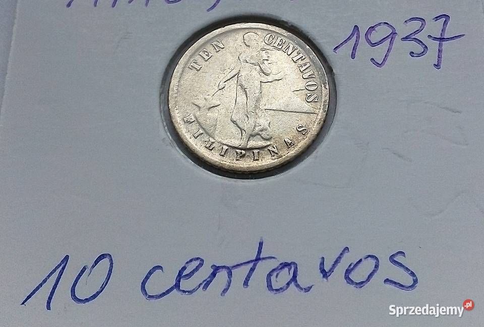 FILIPINY 10 CENTAVOS 1937 r SREBRO 0750 Legionowo sprzedam