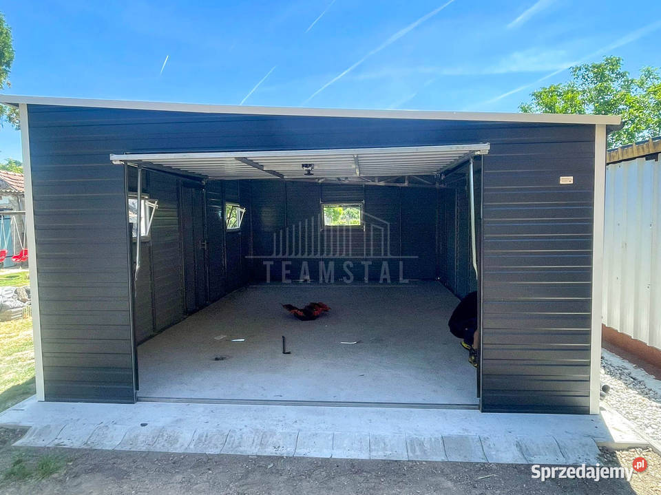 Garaz blaszany 5x6 m wiata 5x3 m brama uchylna lubuskie Kostrzyn nad Odrą sprzedam