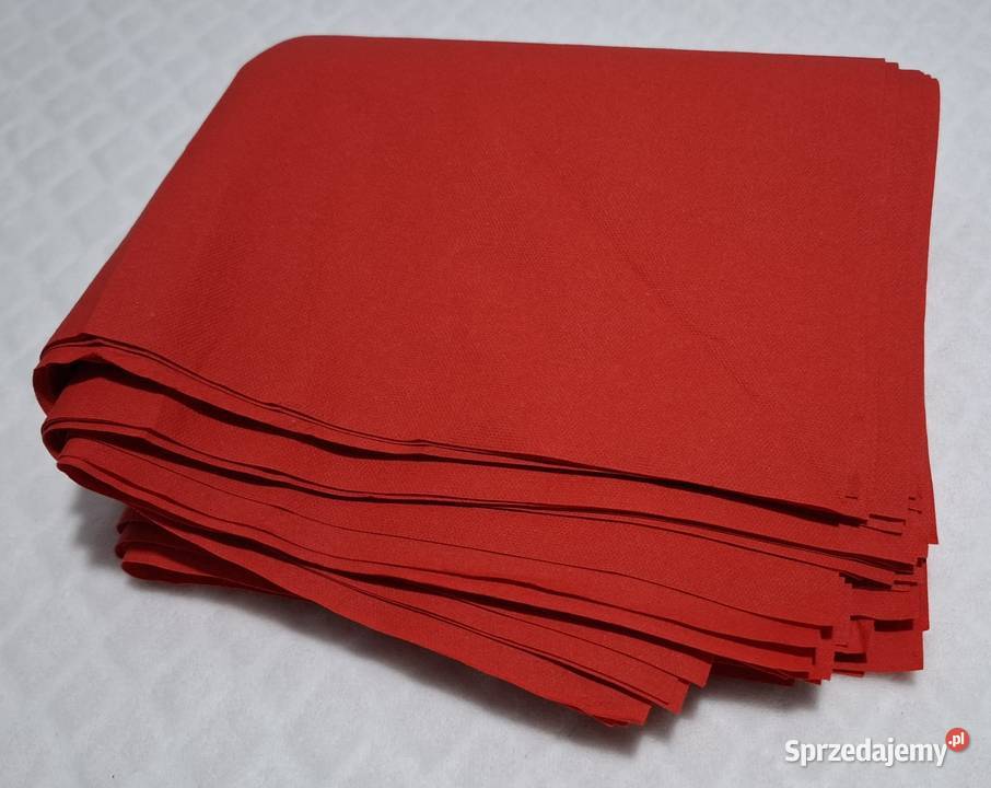 Serwetki czerwone gładkie 395x408 20 Kreatywne Czeladź