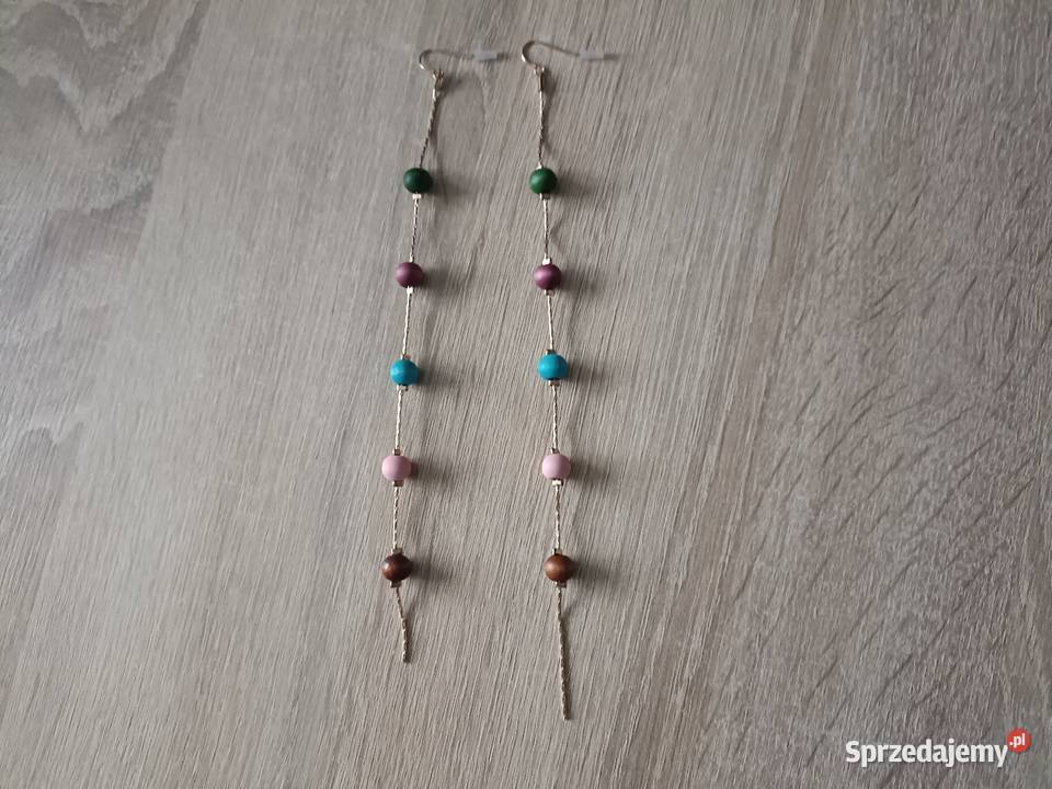 Długie kolczyki w kolorze złotym pomorskie Kwidzyn