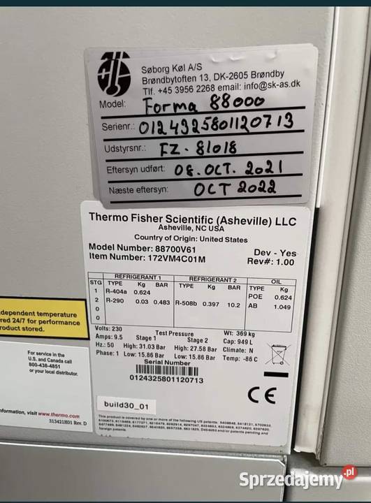 Zamrażarka niskotemperaturowa 86C Thermo Fisher