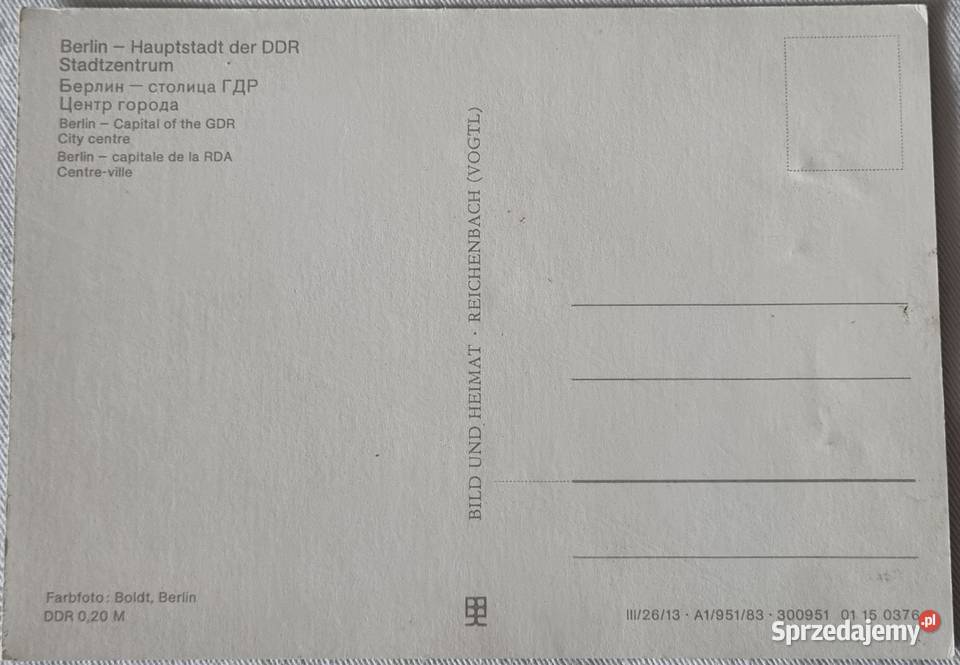 Berlin NRD 3 pocztówki 1983 r sprzedam