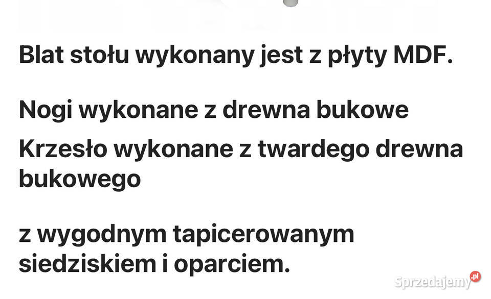 Stół dębowy z krzesłami Sosnowiec