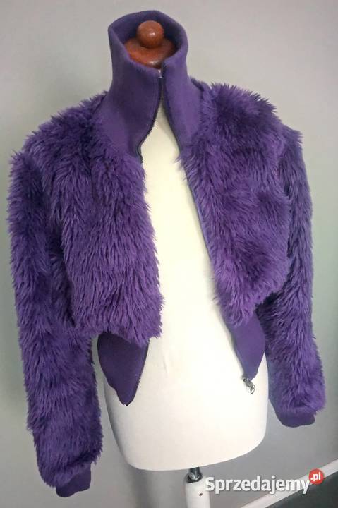 Futerko sztuczne bomberka fioletowe jesień zima Łódź