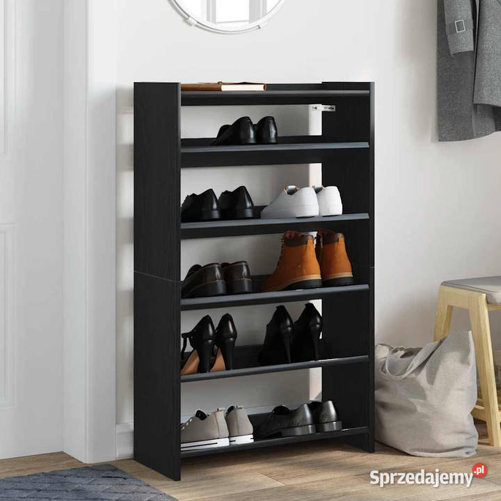 Półka na buty czarna 60x25x100 materiał Warszawa
