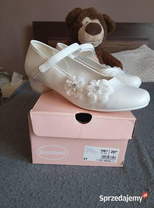 Buty do komunii białe z obcasem 37 Pozostałe Obuwie podkarpackie Jasło