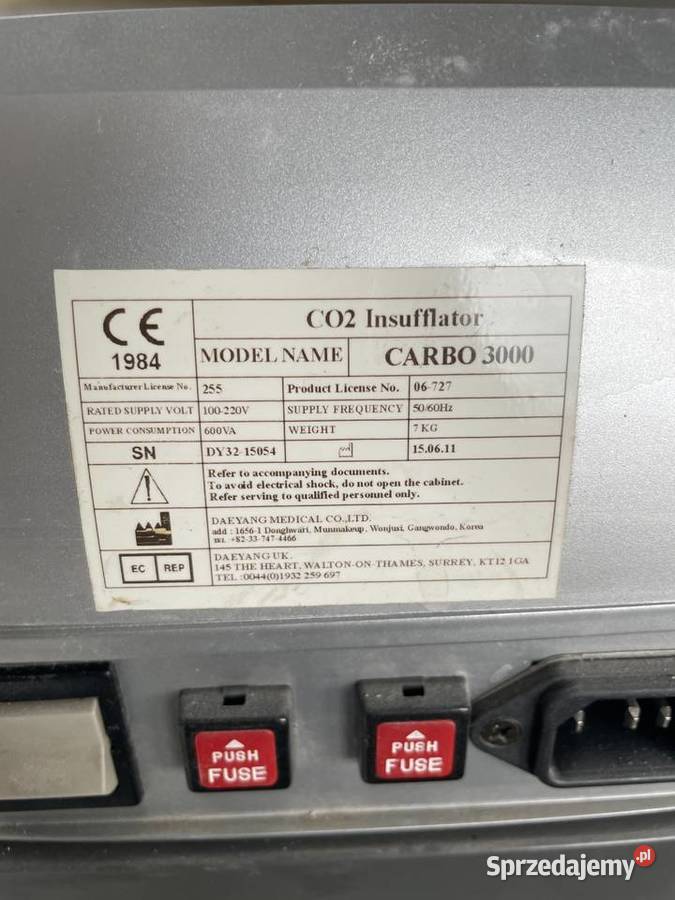 Karboksyetarpia Dwutlenkiem Węgla Carbo 3000 Wyposażenie salonów Tomice