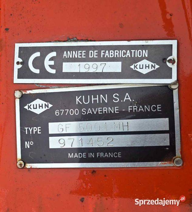 Przetrząsarka Kuhn GF 5001 5m Ładna Oryginał Zgrabiarki i przetrząsacze sprzedam