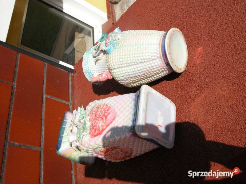 porcelanowe wazoniki perłowe 2 sztuki Dekoracje i ozdoby lubuskie Gorzów Wielkopolski sprzedam