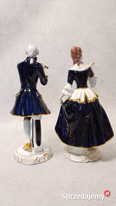 ROYAL DUX Para Rokoko Dworzanie Bohemia Ogromne Porcelana i szkło Szczecin