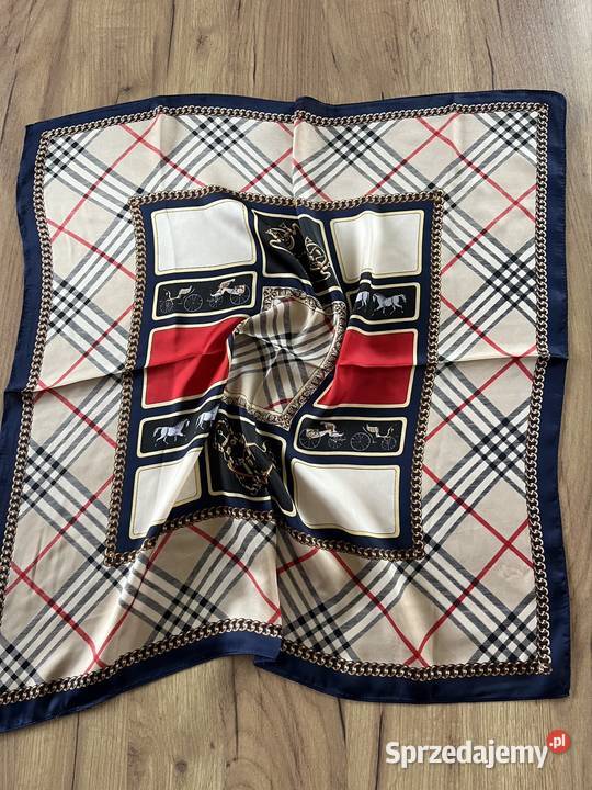 Apaszka gawroszka w pepitkę 100 jedwab silk podkarpackie