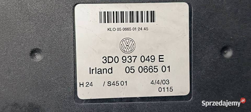 MODUŁ VOLKSWAGEN PHAETON 3D0937049E Części samochodowe sprzedam