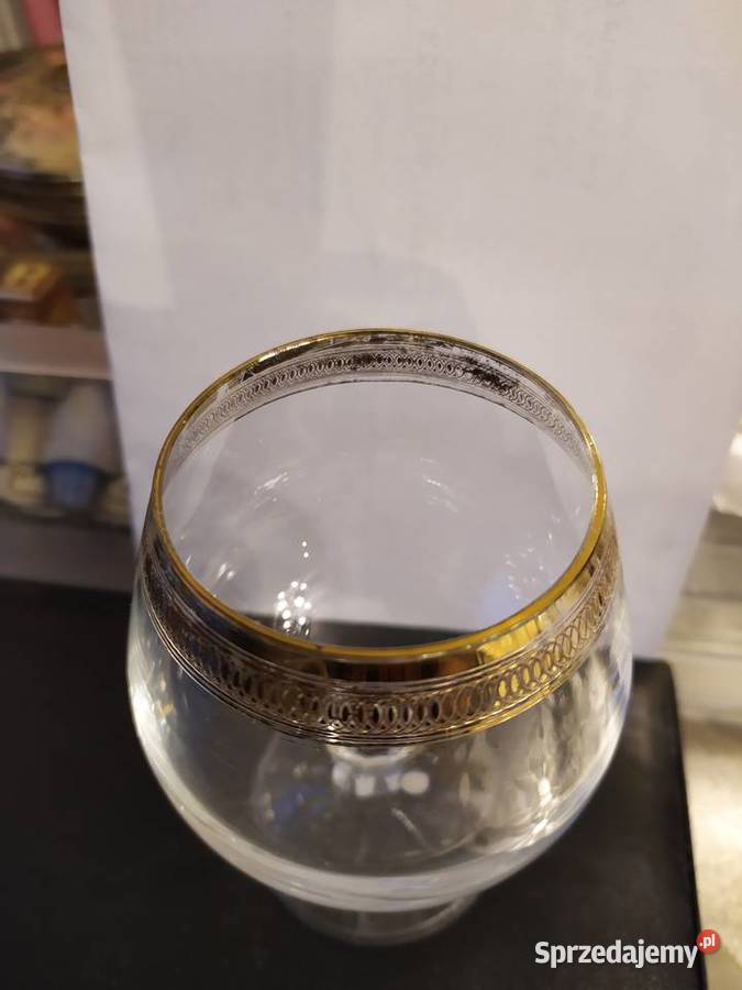 Kieliszek do koniaku z pozłacaną krawędzią górna Kraków