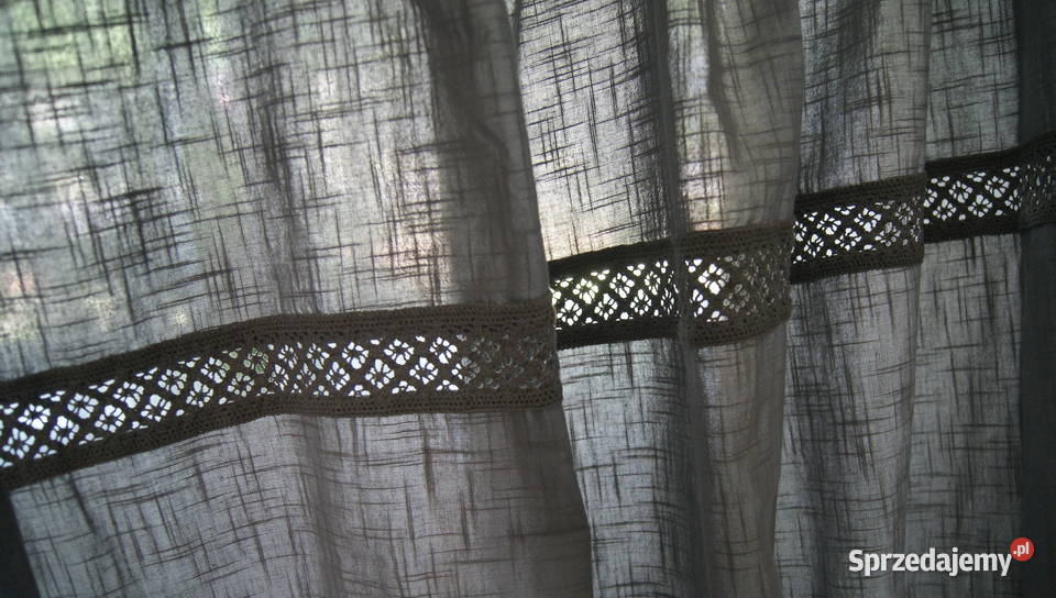 Firany zasłony SHABBY Chic szare PIĘKNE dolnośląskie Dobroszyce sprzedam