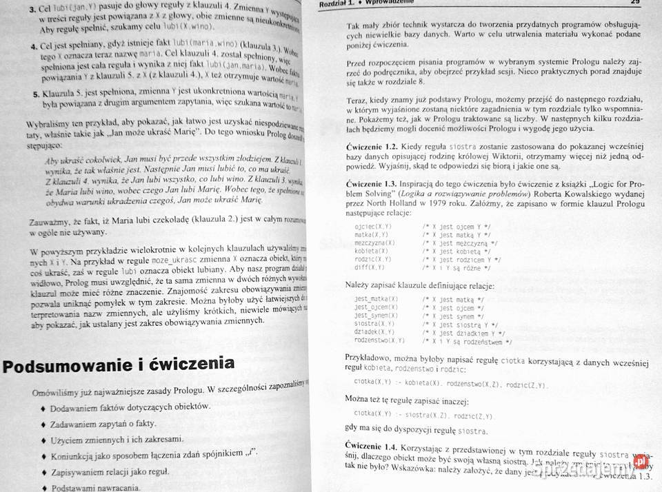 Prolog Programowanie W F Clocksin C S Mellish lubelskie Chełm