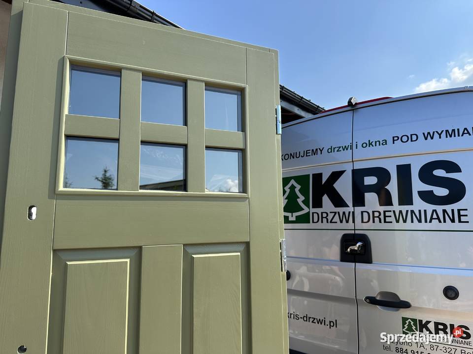 Drzwi zewnętrzne drewniane ANGIELSKIE 6013 CAŁA Łódź