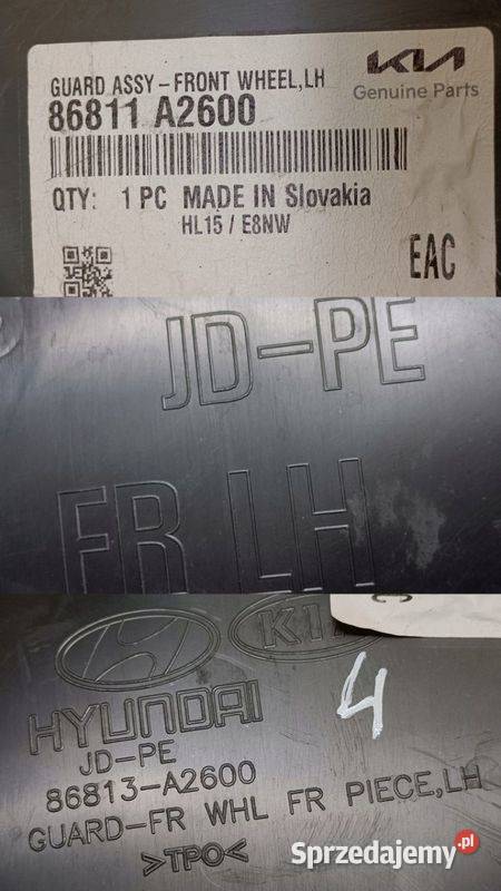 KIA CEED 12 NADKOLE LEWY PRZÓD 86811A2600 osobowe Pleszew