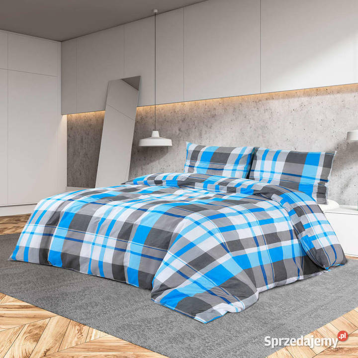 Zestaw pościeli niebieskoszary 220x240 bawełna mazowieckie Warszawa
