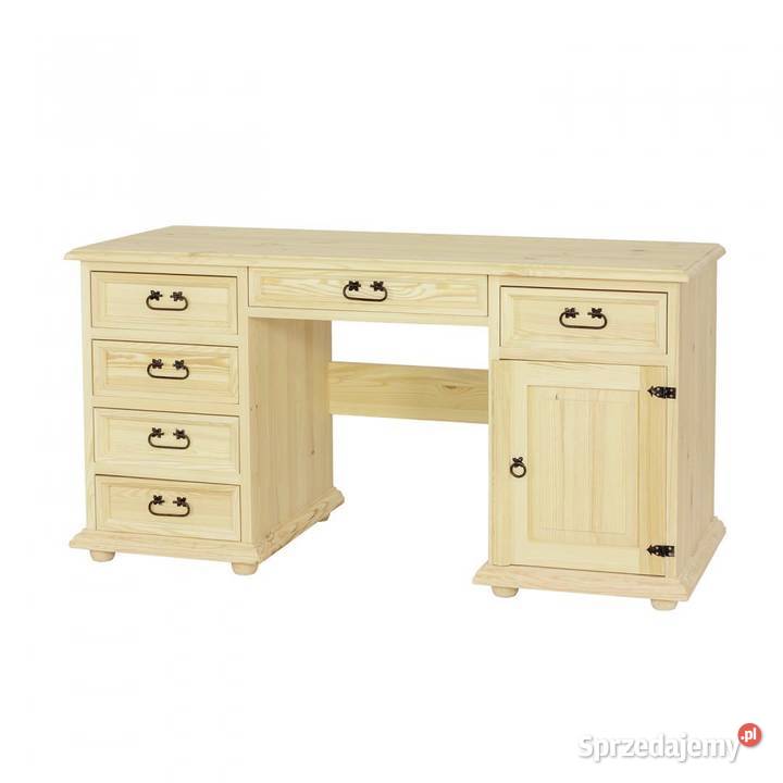 Biurko sosnowe woskowane w stylu rustykalnym 60cm Maków Podhalański