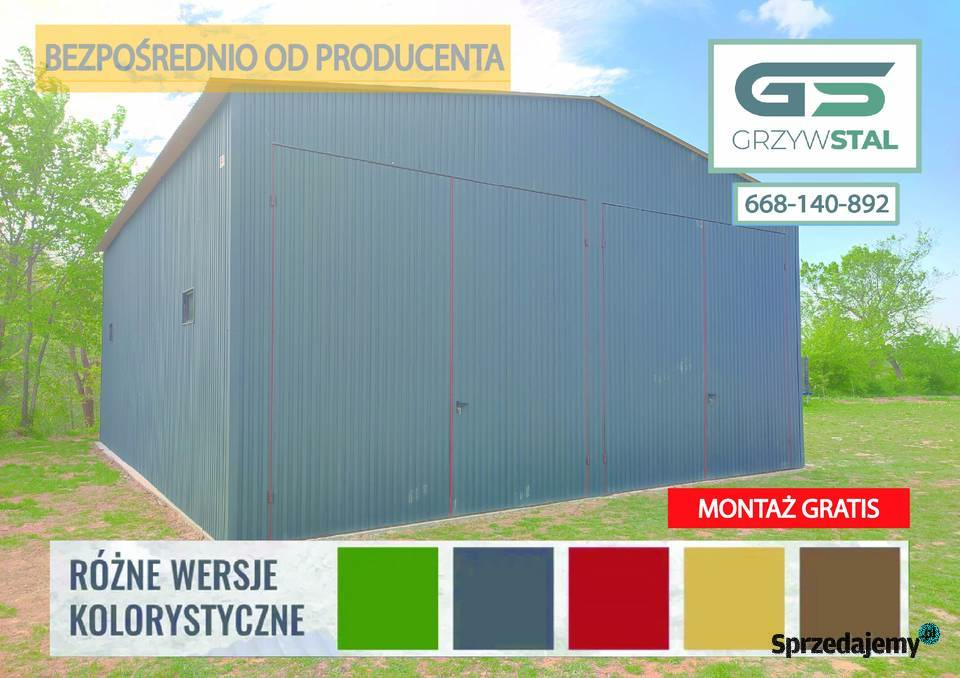 Garaż blaszany Garaże Blaszane Magazyn WiataHala Gostyń