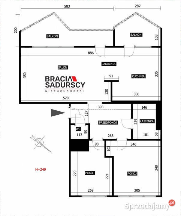 Mieszkanie Kraków 624 metry 3pok