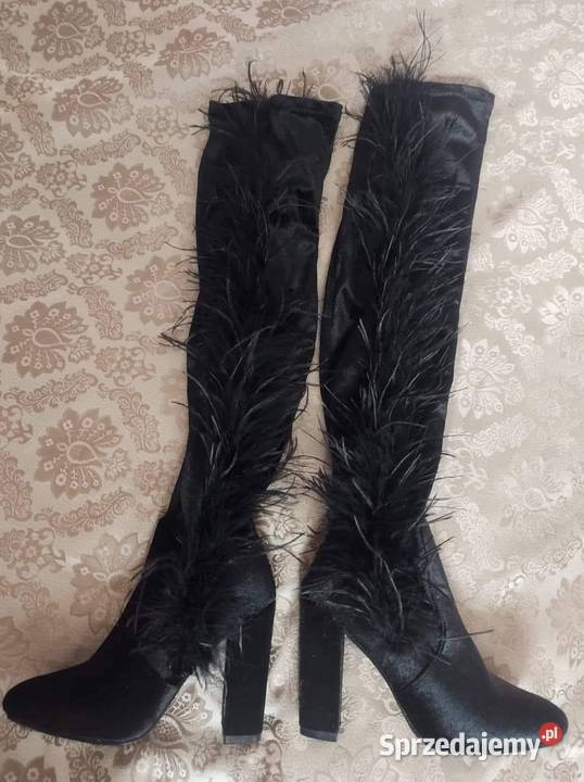 Olivia Miller kozaki welurowe z naturalnymi Gliwice