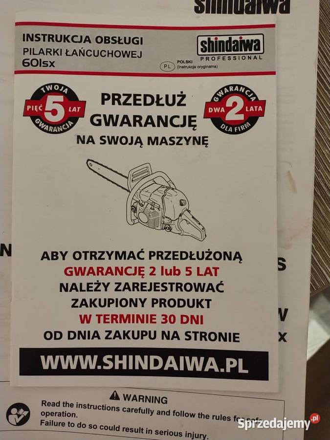 Pilarka spalinowa Shindaiwa 601sx wielkopolskie Chodzież