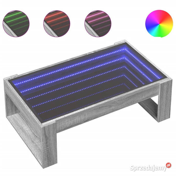 Stolik kawowy z LED Infinity szary dąb sonoma Warszawa