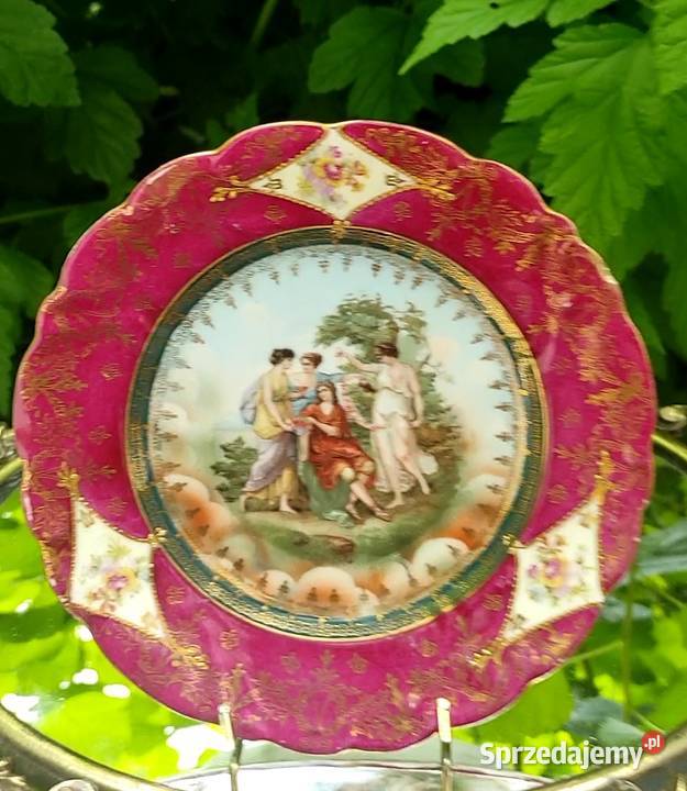Antyczna patera ze scenką mitologiczną sygn Pabianice