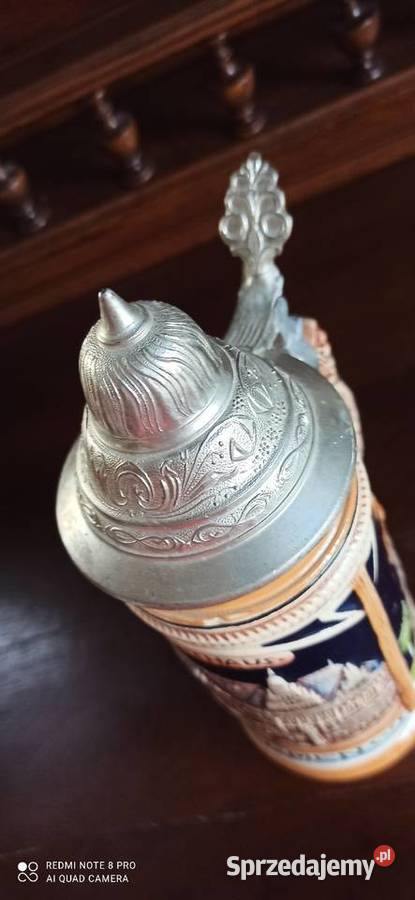 Kufel do piwa z cynową pokrywką Rathaus Bremen pomorskie Gdańsk sprzedam