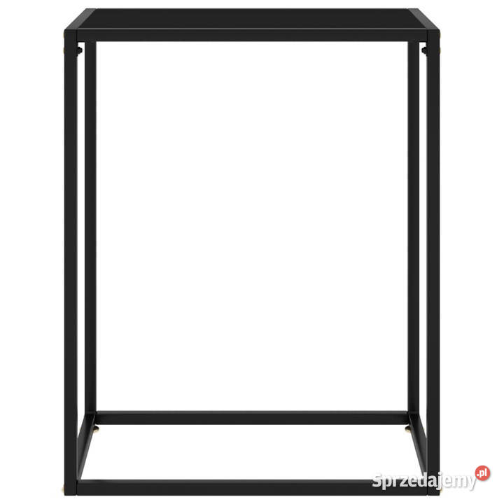 Stolik konsolowy czarny 60x35x75 szkło hartowane Warszawa