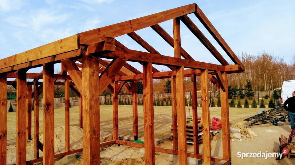 Wiata drewniana garażowa z pomieszczeniem mazowieckie