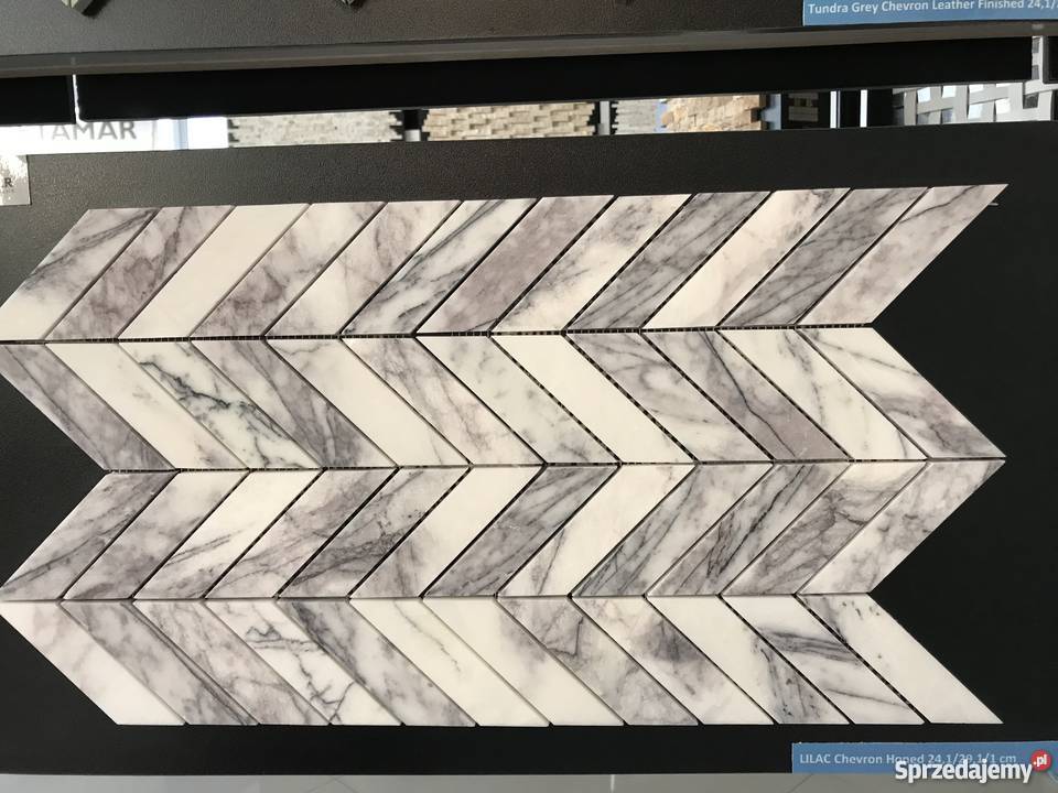 Mozaiki z marmurów Chevron LilacTundraBlack Silk mazowieckie Raszyn