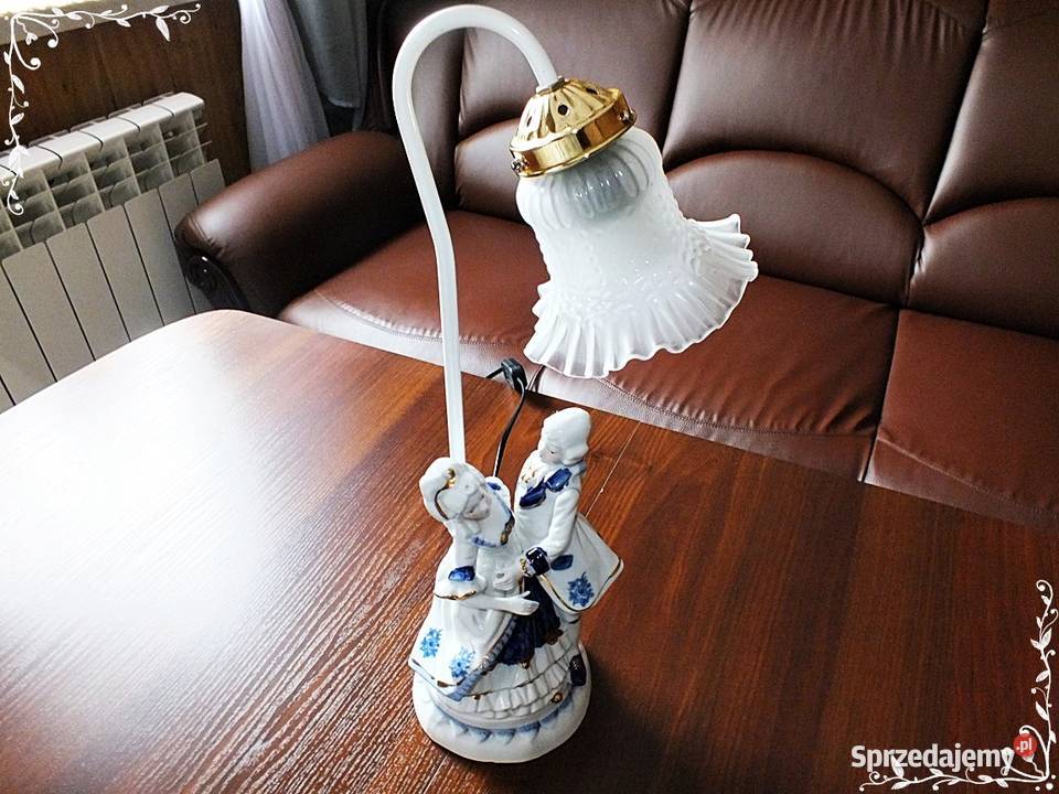 Piękna stara lampka nocna z porcelany barok Żary
