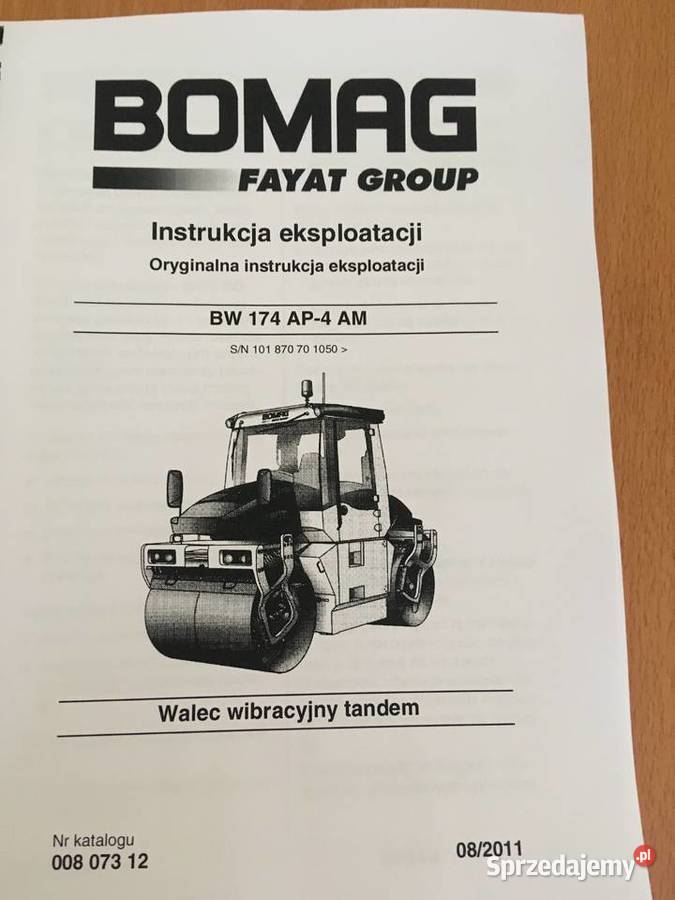 dtr instrukcja obsługi walec bomag bw174ap4am Szczecin