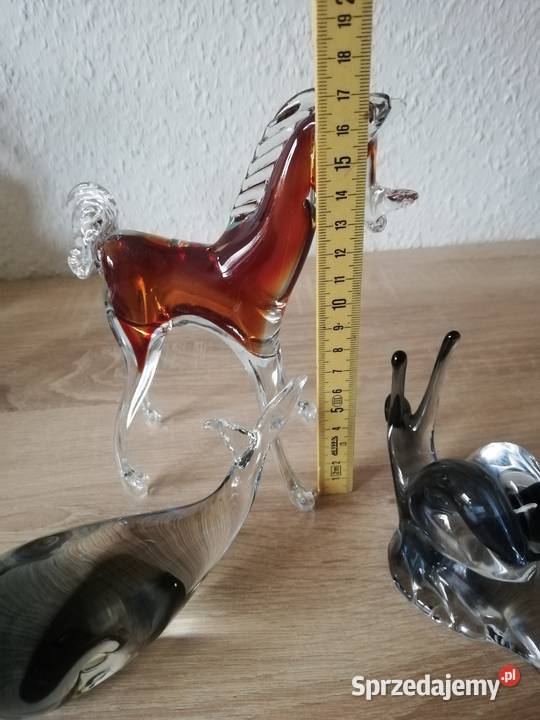 Szklane figurki przyciski do papieru Gorlice
